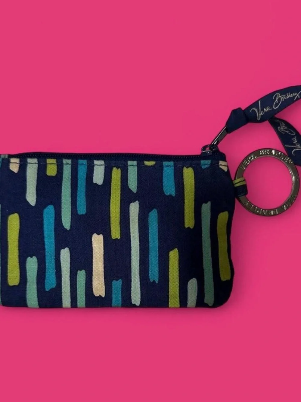 Vera Bradley Zip ID Case in the retired Katalina Showers pattern